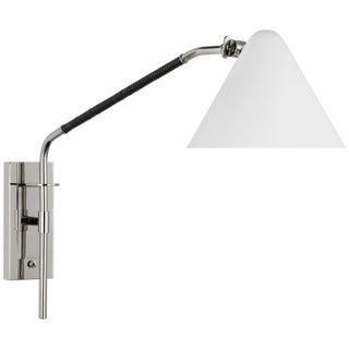 Buy polished-nickel-and-black-rattan Laken Sconce by Visual Comfort Signature