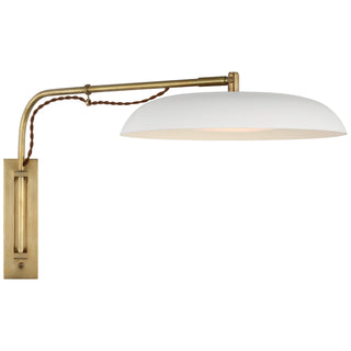 Buy hand-rubbed-antique-brass-and-white Cyrus Outdoor (Damp) Sconce by Visual Comfort Signature