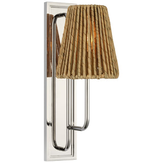 Buy polished-nickel-with-3-x-5-x-5-75-natural-abaca-glass-and-woven-natural-shade Rui Sconce by Visual Comfort Signature