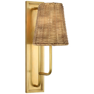 Buy hand-rubbed-antique-brass-with-3-x-5-x-5-75-natural-wicker-glass-and-woven-natural-shade Rui Sconce by Visual Comfort Signature