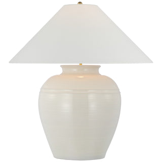 Buy ivory-with-6-x-24-5-x-13-5-linen-glass-and-white-shade Prado Table Lamp by Visual Comfort Signature