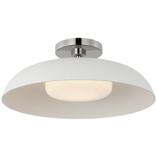 Buy polished-nickel-and-white Cyrus Outdoor (Damp) Flush Mount Ceiling Light by Visual Comfort Signature