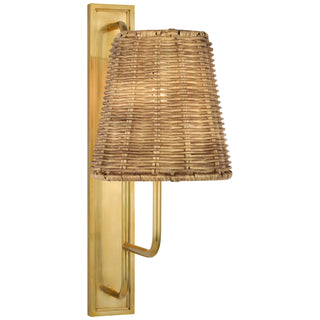 Buy hand-rubbed-antique-brass-with-4-5-x-8-x-8-5-natural-wicker-glass-and-woven-natural-shade Rui Sconce by Visual Comfort Signature