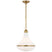 Hand-Rubbed Antique Brass with White Glass Glass and White Shade
