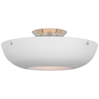 Buy polished-nickel-with-matte-white-glass-and-white-shade Valencia Outdoor (Damp) Flush Mount Ceiling Light by Visual Comfort Signature