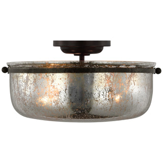 Buy aged-iron-with-antique-mercury-glass-glass-and-mercury-shade Lorford Outdoor (Damp) Flush Mount Ceiling Light by Visual Comfort Signature