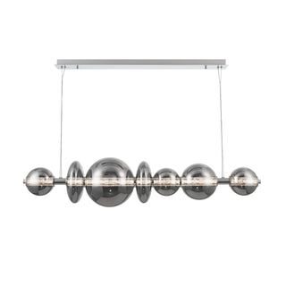 Buy chrome-with-globe-smoked-glass-glass-and-smoke-shade Atomo Chandelier by Eurofase