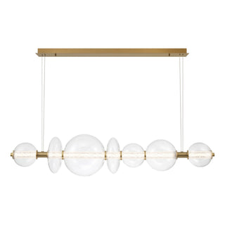 Buy gold-with-globe-clear-glass-glass-and-clear-shade Atomo Chandelier by Eurofase