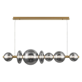 Buy gold-with-globe-smoked-glass-glass-and-smoke-shade Atomo Chandelier by Eurofase