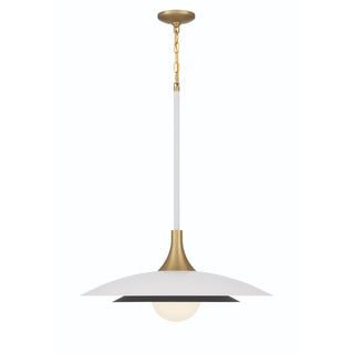 Buy white-with-circle-white-glass-glass-and-white-shade Welsh Pendant by Eurofase