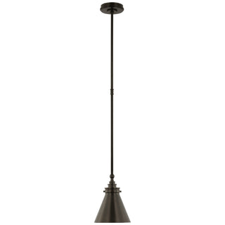 Buy bronze-with-bronze-glass-and-metal-shade Parkington Outdoor (Damp) Pendant by Visual Comfort Signature