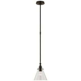 Buy bronze-with-clear-glass-glass-and-clear-shade Parkington Outdoor (Damp) Pendant by Visual Comfort Signature