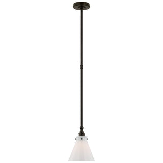 Buy bronze-with-white-glass-glass-and-white-shade Parkington Outdoor (Damp) Pendant by Visual Comfort Signature