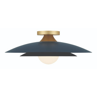 Buy blue-with-circle-white-glass-glass-and-blue-shade Welsh Flush Mount Ceiling Light by Eurofase