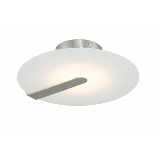 Buy satin-nickel-with-white-glass-and-white-shade Nuvola Flush Mount Ceiling Light by Eurofase