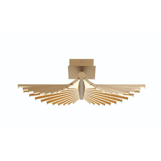 Buy gold-with-white-glass-and-white-shade Seraph Semi-Flush Mount Ceiling Light by Eurofase