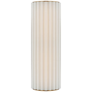 Buy hand-rubbed-antique-brass-with-linen-glass-and-natural-cream-shade Palati Outdoor (Damp) Sconce by Visual Comfort Signature
