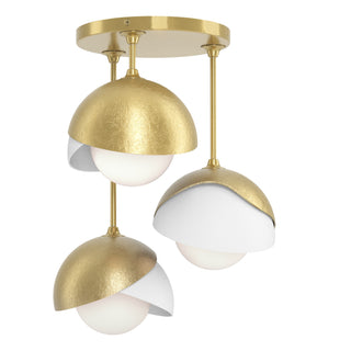 Buy modern-brass-with-opal-glass-gg-glass-and-white-shade Brooklyn Semi Flush Mount Light by Hubbardton Forge
