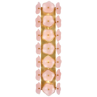 Buy soft-brass-with-blush-tinted-glass-glass-and-pink-shade Leighton Outdoor (Damp) Sconce by Visual Comfort Signature