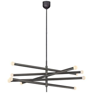 Buy bronze-with-etched-crystal-orb-glass-and-frosted-shade Rousseau Outdoor (Damp) Chandelier by Visual Comfort Signature