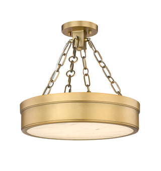 Buy rubbed-brass Anders Outdoor (Damp) Semi Flush Mount Ceiling Light by Z-Lite