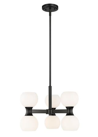 Buy matte-black-with-matte-opal-glass-and-white-shade Artemis Chandelier by Z-Lite
