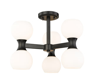 Buy matte-black-with-matte-opal-glass-and-opal-shade Artemis Outdoor (Damp) Semi-Flush Mount Ceiling Light by Z-Lite