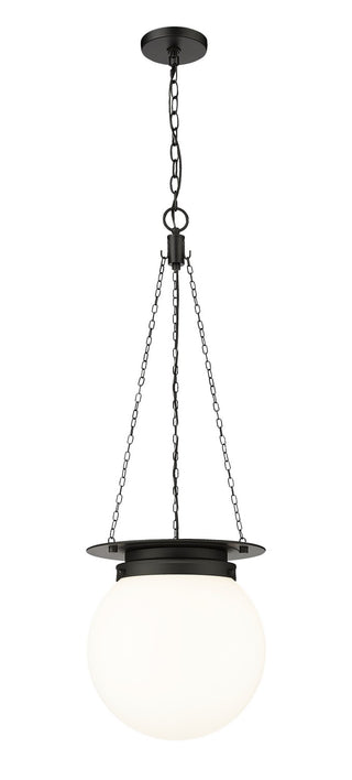 Buy matte-black-with-white-opal-glass-and-opal-shade Calhoun Pendant by Z-Lite