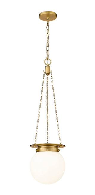 Buy heritage-brass-with-white-opal-glass-and-opal-shade Calhoun Pendant by Z-Lite