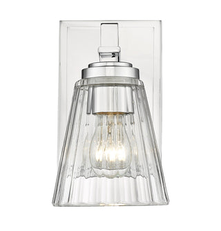 Buy chrome-with-clear-glass-and-clear-textured-shade Lyna Outdoor (Damp) Sconce by Z-Lite