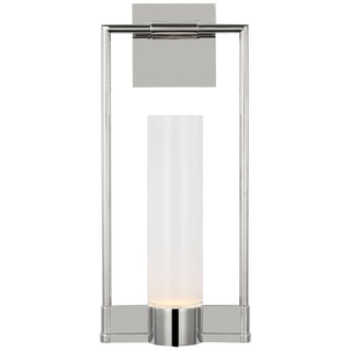 Buy polished-nickel-with-frosted-glass-glass-and-frosted-shade Lucid Outdoor (Damp) Sconce by Visual Comfort Signature