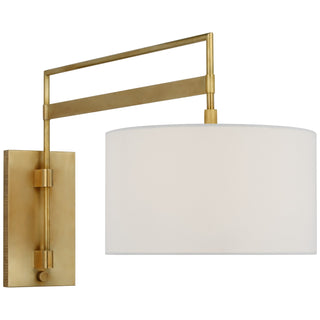 Buy antique-brass-with-14-x-14-x-8-linen-glass-and-white-shade Gael Outdoor (Damp) Sconce by Visual Comfort Signature