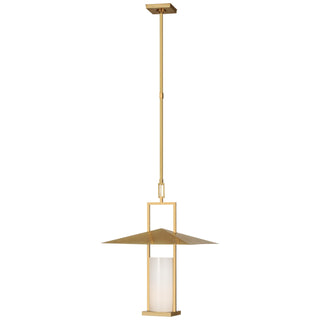 Buy antique-brass-with-white-glass-glass-and-white-shade Amity Outdoor (Damp) Lantern by Visual Comfort Signature