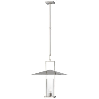 Buy polished-nickel-with-clear-glass-glass-and-clear-shade Amity Outdoor (Damp) Lantern by Visual Comfort Signature