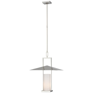 Buy polished-nickel-with-white-glass-glass-and-white-shade Amity Outdoor (Damp) Lantern by Visual Comfort Signature