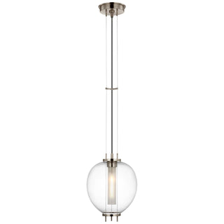 Buy antique-nickel-with-clear-glass-glass-and-clear-shade Taro Outdoor (Damp) Pendant by Visual Comfort Signature