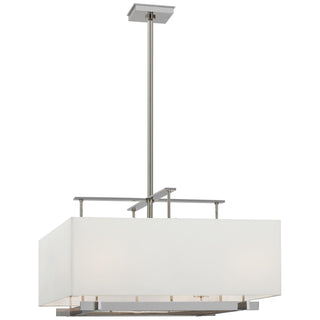 Buy polished-nickel-with-linen-glass-and-white-shade Jase Outdoor (Damp) Pendant by Visual Comfort Signature