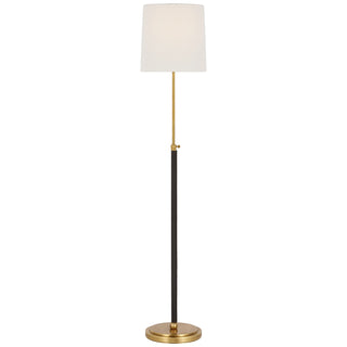 Buy hand-rubbed-antique-brass-and-chocolate-leather Bryant Wrapped Floor Lamp by Visual Comfort Signature