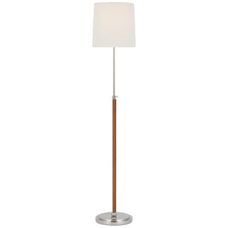 Buy polished-nickel-and-natural-leather Bryant Wrapped Floor Lamp by Visual Comfort Signature