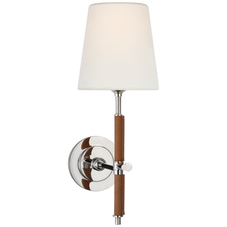 Buy polished-nickel-and-natural-leather Bryant Wrapped Sconce by Visual Comfort Signature
