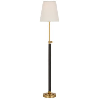 Buy hand-rubbed-antique-brass-and-chocolate-leather-with-4-x-6-x-6-25-linen-glass-and-white-shade Bryant Wrapped Table Lamp by Visual Comfort Signature