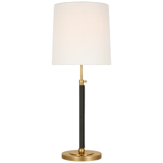 Buy hand-rubbed-antique-brass-and-chocolate-leather Bryant Wrapped Table Lamp by Visual Comfort Signature
