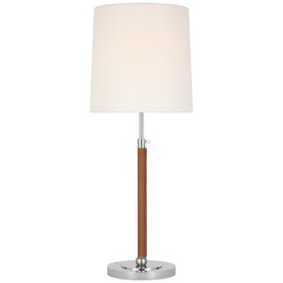 Buy polished-nickel-and-natural-leather Bryant Wrapped Table Lamp by Visual Comfort Signature