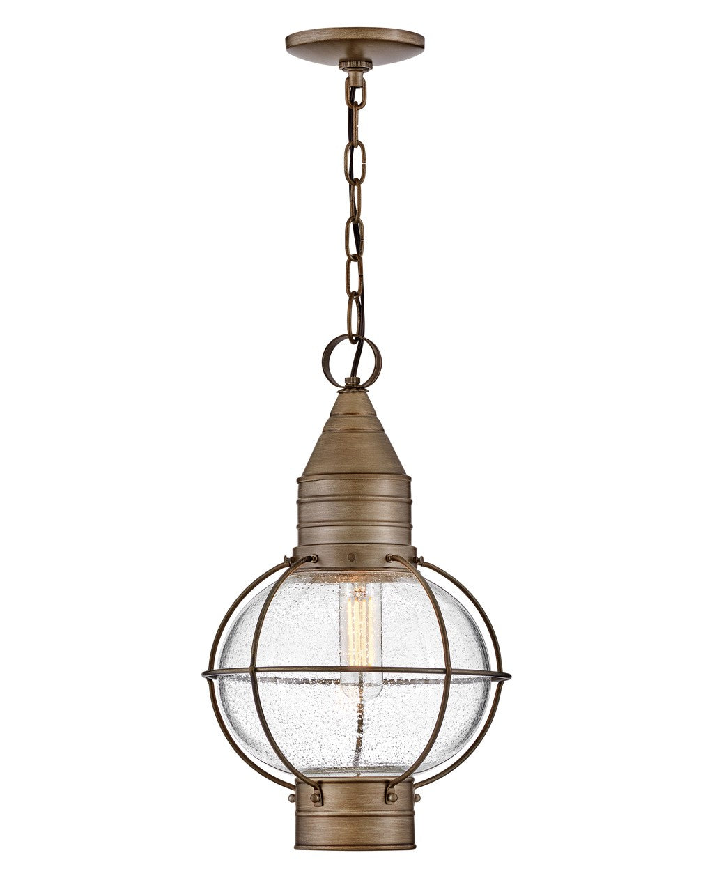 Cape Cod Hanging Lanterns by Hinkley – Lights: 1 Light (11.00"L x 11.00"W x 19.25"H) – Finish: Burnished Bronze with Clear Seedy Glass and Clear Seedy Shade – Hinkley-2202BU