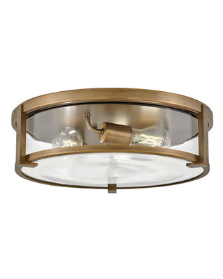 Buy brushed-bronze-with-clear-glass-and-clear-shade Lowell Outdoor (Damp) Flush Mount Ceiling Light by Hinkley