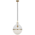 Hand-Rubbed Antique Brass with Clear Glass and White Glass Glass and Multicolor Shade