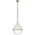 Hand-Rubbed Antique Brass with White Glass and Clear Glass Glass and Multicolor Shade