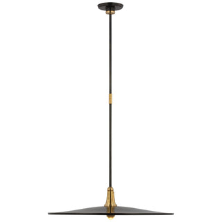 Buy hand-rubbed-antique-brass-and-bronze-with-bronze-glass-and-metal-shade Truesdell Outdoor (Damp) Pendant by Visual Comfort Signature