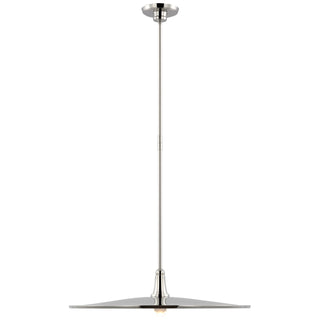 Buy polished-nickel-with-polished-nickel-glass-and-metal-shade Truesdell Outdoor (Damp) Pendant by Visual Comfort Signature
