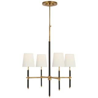 Buy hand-rubbed-antique-brass-and-chocolate-leather Bryant Wrapped Chandelier by Visual Comfort Signature